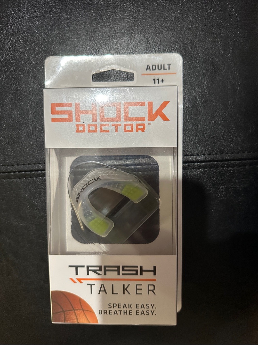 Shock Doctor Adult Trash Talker Mouthguard in Clear with Lime
